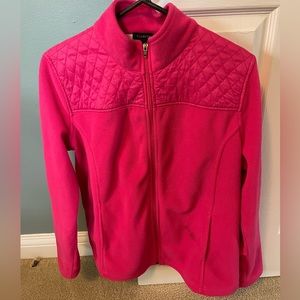 Talbots Dark Pink Fleece Jacket Size L